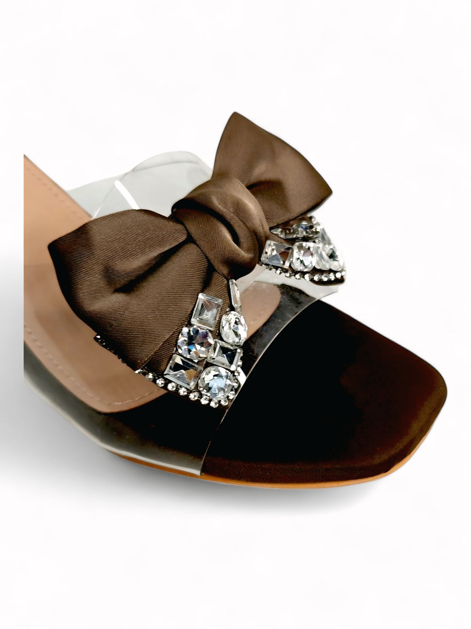 Women’s fashion transparent block heels for festive wear