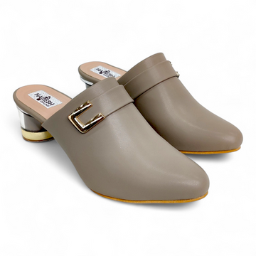 Fashionable Women's Shoes with Mouse Color and Open Back Design