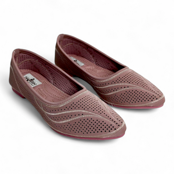 Lilac Flat Bellies with Dot Cutting Pattern | Stylish and Comfortable Footwear