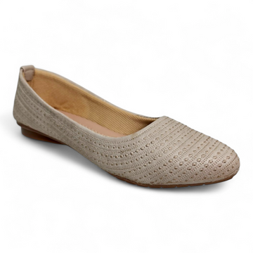 Beige flat bellies with soft cushion and self lining on top for women