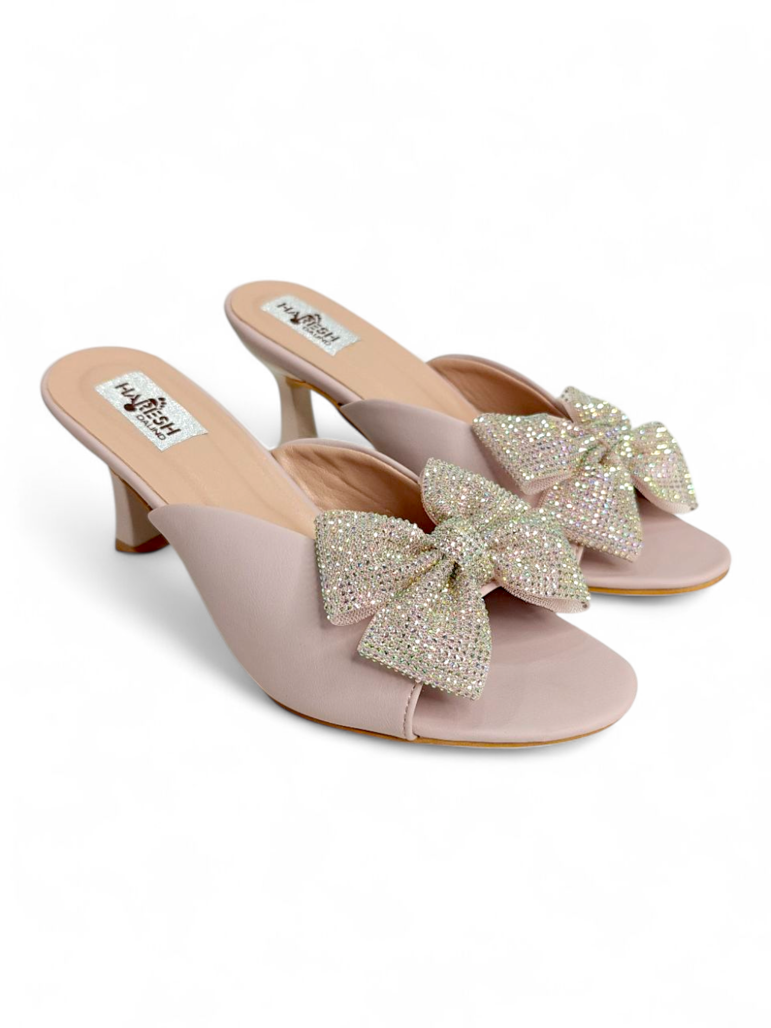 Pink embellished heels for party and festive wear