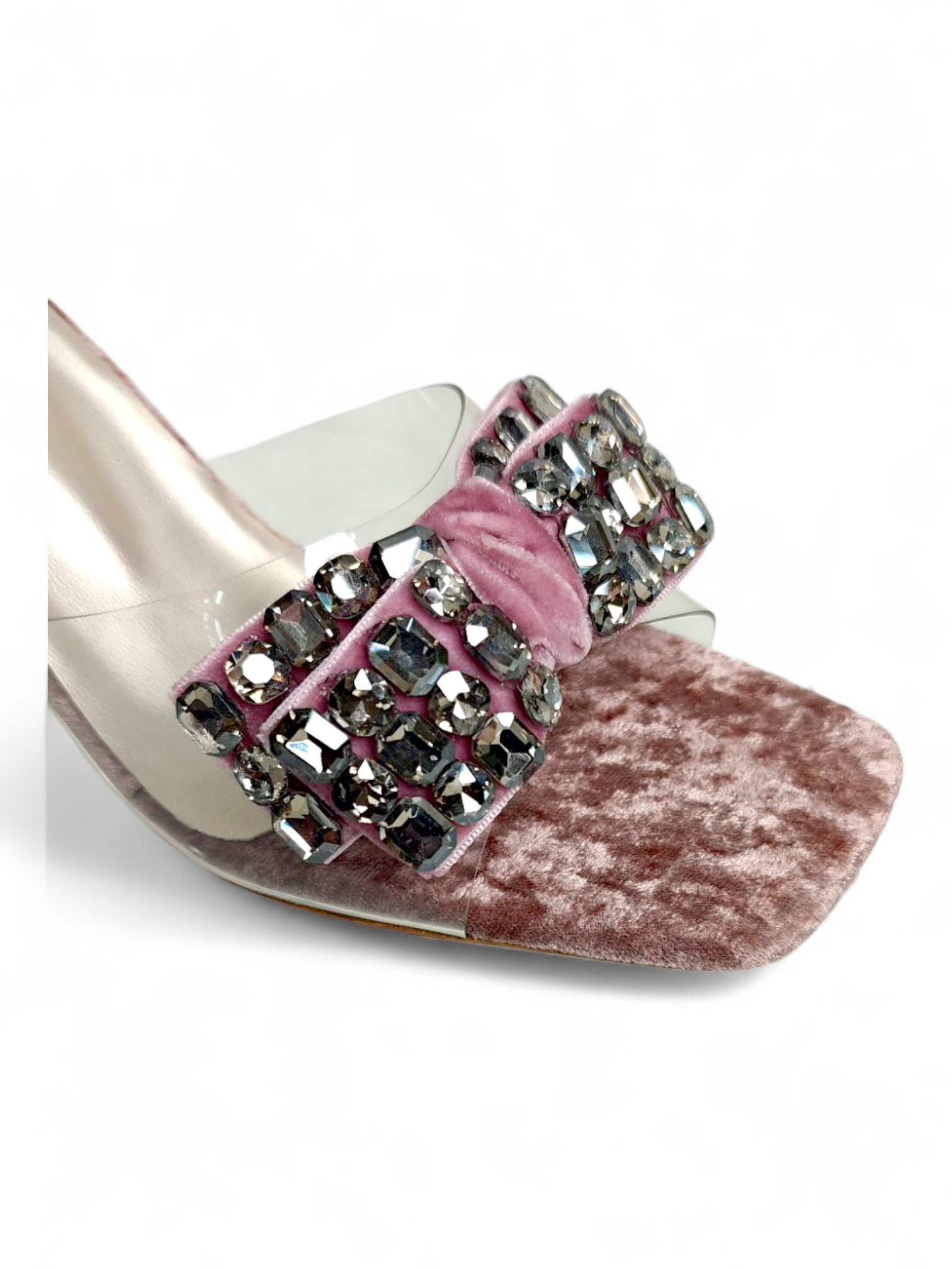Pink slip-on embellished heels for women online India