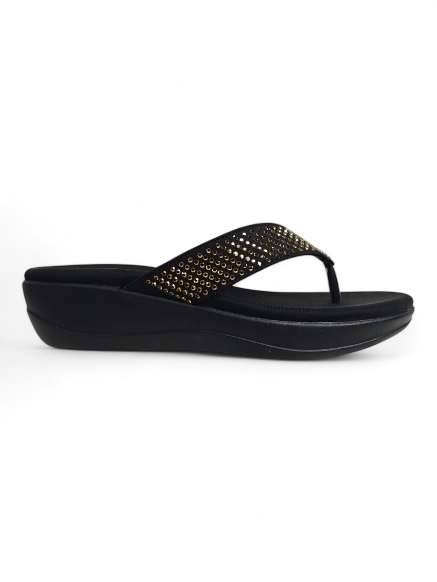 Stylish black wedge sandals for daily wear