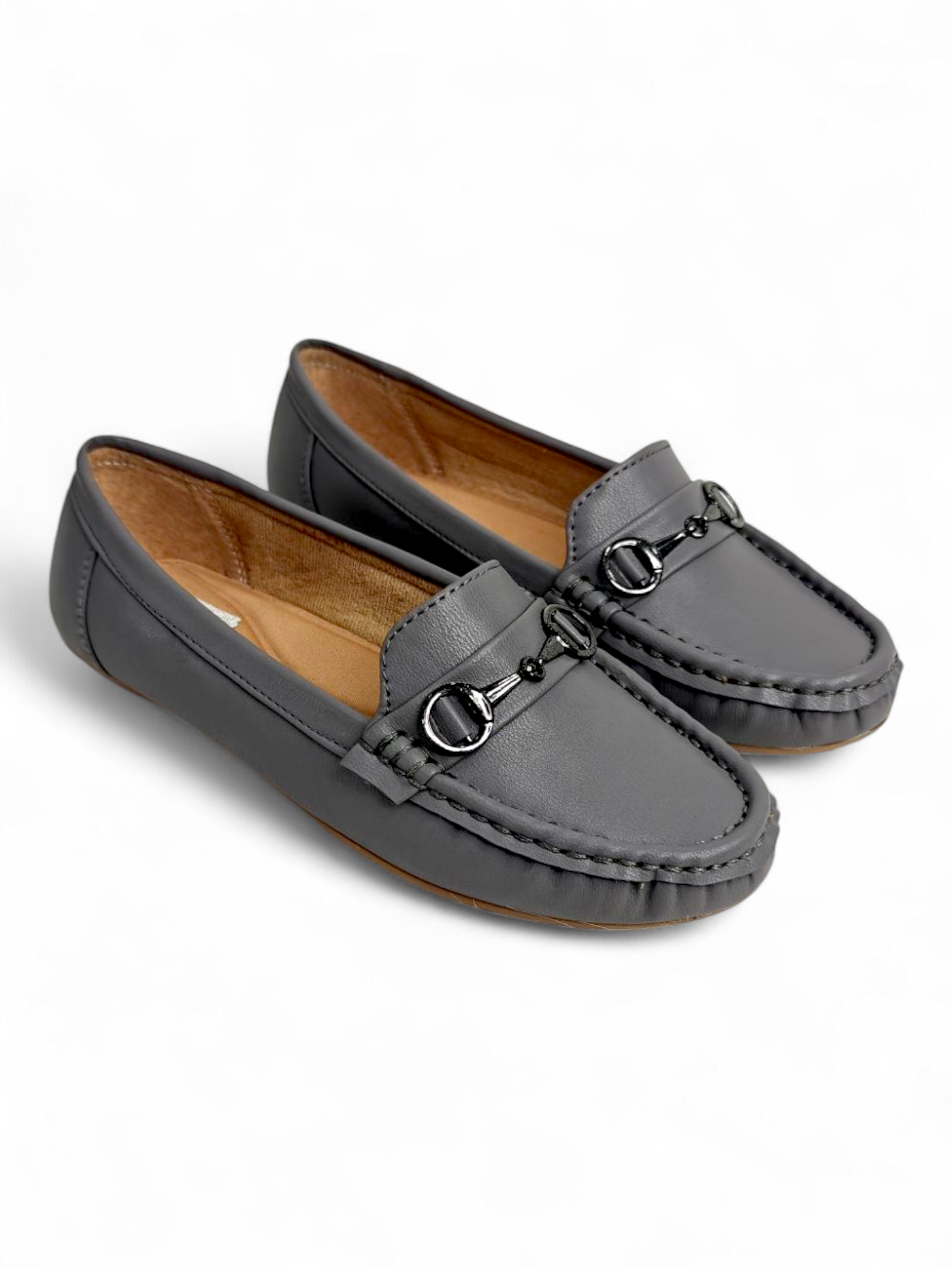 Comfortable women’s grey casual loafers