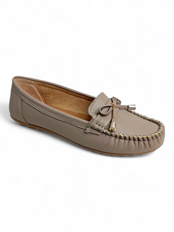 Taupe Women’s Comfort Loafers | Soft Slip-On Casual Shoes