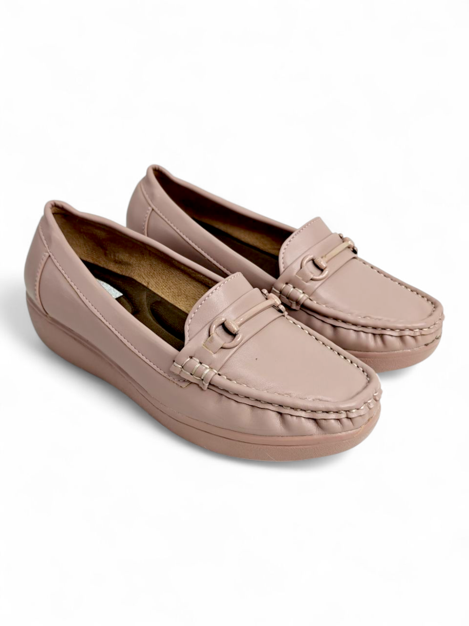 Slip-on nude loafers for kurti and jeans pairing